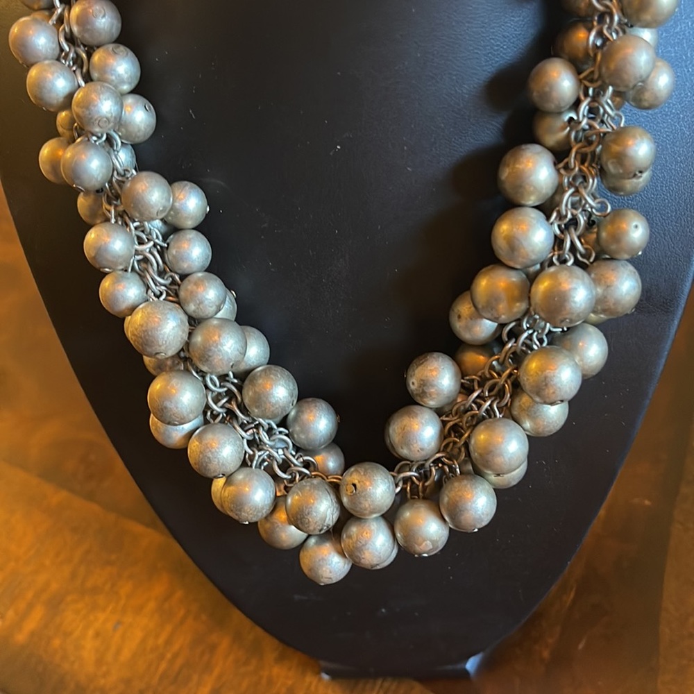 Silver rustic necklace - Picture 2 of 4